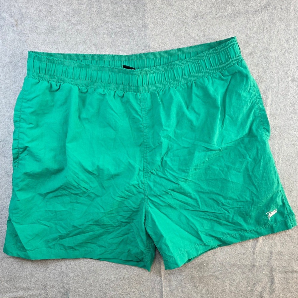 Patta Basic Nylon Swim Shorts Green Mens XXL Embroidered Logo Mesh Lined